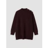 LCW Modest Bordo Yarım Balıkçı Yaka Kadın Triko Tunik