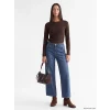 LCW EVERYDAY Kahverengi Bisiklet Yaka Çizgili Kadın Body