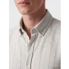 SOUTHBLUE Beyaz Slim Fit Çizgili Erkek Gömlek