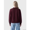 XSIDE Bordo Polo Yaka Nakışlı Oversize Kadın Sweatshirt