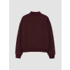 XSIDE Bordo Polo Yaka Nakışlı Oversize Kadın Sweatshirt