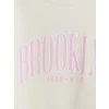 LCW Kids Ekru NYC Baskılı Kız Çocuk Sweatshirt