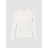 LCW EVERYDAY Ekru Bisiklet Yaka Çizgili Kadın Fitilli Body
