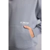 Defacto H9682A8GR27 Gri Regular Fit Kapüşonlu Baskılı Kanguru Cepli Kalın Kumaş Sweatshirt Erkek Çocuk