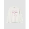 LCW Kids Ekru New York Baskılı Kız Çocuk Kalın Sweatshirt