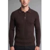 Defacto D1959AXBN339 Kahve Standart Fit Düğmeli Polo Yaka Triko Basic Kazak
