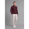 Defacto A5184AXBR34 Bordo Standart Fit Normal Kesim Dik Yaka Yarım Fermuarlı Basic Düz Triko Kazak