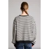 Defacto I3337AXBK81 Siyah Relaxed Fit Bisiklet Yaka Çizgili Kalın Sweatshirt