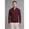 Defacto A5184AXBR34 Bordo Standart Fit Normal Kesim Dik Yaka Yarım Fermuarlı Basic Düz Triko Kazak