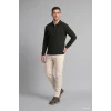 Defacto I2039AXKH538 Haki Regular Fit Düğmeli Polo Yaka Basic Sweatshirt