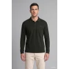 Defacto I2039AXKH538 Haki Regular Fit Düğmeli Polo Yaka Basic Sweatshirt