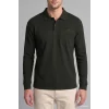 Defacto I2039AXKH538 Haki Regular Fit Düğmeli Polo Yaka Basic Sweatshirt