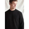 Defacto I0568AXBK81 Siyah Standart Fit Bisiklet Yaka Dikiş Detaylı Baskılı Sweatshirt