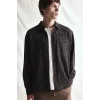 Defacto I0169AXBK81 Siyah %100 Pamuk Regular Fit Polo Yaka Cepli Kareli Flanel Uzun Kollu Gömlek