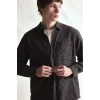 Defacto I0169AXBK81 Siyah %100 Pamuk Regular Fit Polo Yaka Cepli Kareli Flanel Uzun Kollu Gömlek