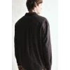 Defacto I0169AXBK81 Siyah %100 Pamuk Regular Fit Polo Yaka Cepli Kareli Flanel Uzun Kollu Gömlek