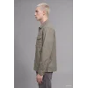 Defacto F7124AXKH422 Haki Boxy Fit %100 Pamuk Tek Cepli Gizli Patlı Gömlek Ceket