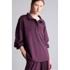 Defacto I8419AXPR38 Mor Balloon Fit Yarım Fermuarlı Basic Sweatshirt