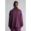 Defacto I8419AXPR38 Mor Balloon Fit Yarım Fermuarlı Basic Sweatshirt