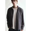 Defacto I0183AXNV64 Lacivert %100 Pamuk Regular Fit Polo Yaka Kareli Flanel Uzun Kollu Gömlek