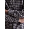 Defacto I0183AXNV64 Lacivert %100 Pamuk Regular Fit Polo Yaka Kareli Flanel Uzun Kollu Gömlek