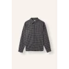 Defacto I0183AXNV64 Lacivert %100 Pamuk Regular Fit Polo Yaka Kareli Flanel Uzun Kollu Gömlek
