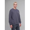 Defacto H9863AXGR328 Gri Boxy Fit Bisiklet Yaka Sırtı Baskılı Sweatshirt