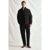 Defacto H1898AXBK81 Siyah Su Geçirmez Slim Fit Çıtçıtlı Cepli Mont