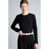 Defacto I4450AXBK81 Siyah Slim Fit Bisiklet Yaka Fitilli Kaşkorse Uzun Kollu Basic Tişört