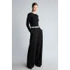 Defacto I4450AXBK81 Siyah Slim Fit Bisiklet Yaka Fitilli Kaşkorse Uzun Kollu Basic Tişört