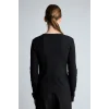 Defacto I4450AXBK81 Siyah Slim Fit Bisiklet Yaka Fitilli Kaşkorse Uzun Kollu Basic Tişört