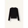 Defacto I4450AXBK81 Siyah Slim Fit Bisiklet Yaka Fitilli Kaşkorse Uzun Kollu Basic Tişört