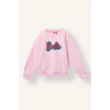 Defacto I5077A8PN47 Pembe Barbie Relaxed Fit Bisiklet Yaka Baskılı İçi Yumuşak Tüylü Kalın Sweatshirt Kız Çocuk