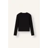 Defacto I4450AXBK81 Siyah Slim Fit Bisiklet Yaka Fitilli Kaşkorse Uzun Kollu Basic Tişört