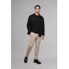 Defacto A5110AXBK27 Siyah Regular Fit Polo Yaka Cepli Süet Gömlek Ceket
