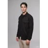 Defacto A5110AXBK27 Siyah Regular Fit Polo Yaka Cepli Süet Gömlek Ceket