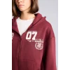Defacto I3023AXBR98 Bordo Harry Potter Gryffindor Baskılı Kapüşonlu Oversize Fermuarlı Kalın Hırka Sweatshirt