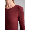 Defacto I4450AXBR115 Bordo Slim Fit Bisiklet Yaka Fitilli Kaşkorse Uzun Kollu Basic Tişört