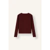 Defacto I4450AXBR115 Bordo Slim Fit Bisiklet Yaka Fitilli Kaşkorse Uzun Kollu Basic Tişört