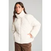 Defacto H3822AXER219 Ekru Regular Fit Dik Yaka Şişme Mont