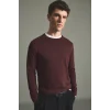 Defacto A5268AXBR34 Bordo Regular Fit Bisiklet Yaka Basic Triko Kazak