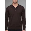 Defacto D0454AXBN497 Kahve Standart Fit Düğmeli Polo Yaka Triko Kazak