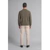 Defacto I2055AXKH422 Haki Regular Fıt Polo Yaka Fitilli Kadife Sweatshirt