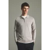 Defacto H7595AXBG766 Bej Standart Fit Yarım Fermuarlı Polo Yaka Triko Basic Kazak