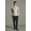 Defacto H7595AXBG766 Bej Standart Fit Yarım Fermuarlı Polo Yaka Triko Basic Kazak