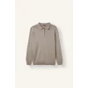 Defacto H7595AXBG766 Bej Standart Fit Yarım Fermuarlı Polo Yaka Triko Basic Kazak