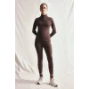 Defacto B0811AXBN192 Kahve Esnek Kumaş Warmtech Standart Fit Dik Yaka Fermuarlı İçi Yumuşak Tüylü Sporcu Uzun Kollu Basic Tişört