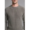 Defacto C8814AXGN563 Yeşil Standart Fit Bisiklet Yaka Fitilli Triko Basic Kazak
