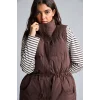 Defacto H3078AXBN530 Kahve Regular Fit Beli Bagcikli Kapüşonlu Şişme Yelek