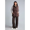 Defacto H3078AXBN530 Kahve Regular Fit Beli Bagcikli Kapüşonlu Şişme Yelek